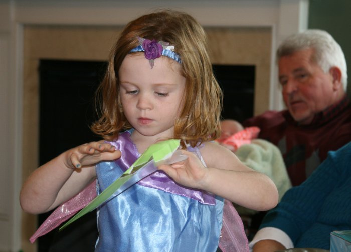 Opening a Birthday Card